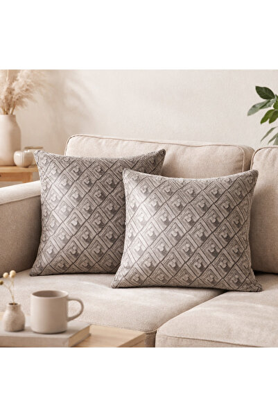 maison linden Velvet Cushion Cover Set of 2 40X40 Invisible Zipper Pieces of ...
