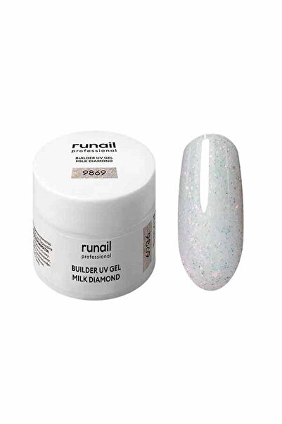 RUNAİL PROFESSİONAL Builder UV Gel Milk Diamond, 15 gr Yansıtıcı Modelleme Je...