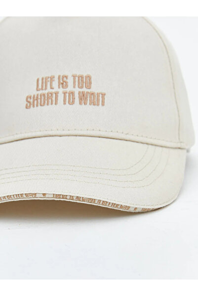 LC Waikiki Καπέλο για κορίτσια Ecru Yazılı Με κέντημα