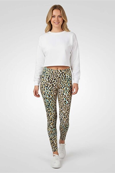 Reebok Women Sportswear Fit Animal Print Running Tights, Multicolor