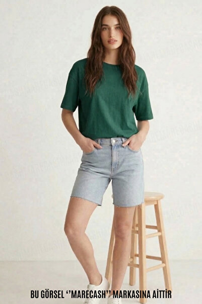 MARECASH Women's Oversize Plain Unprinted T-Shirt Short Sleeve Summer Crew Neck