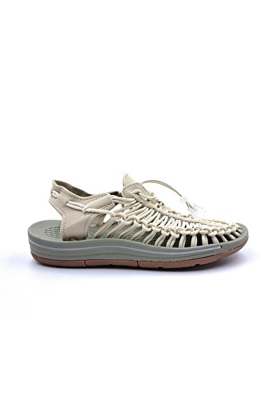 MARCOMEN Knitted Rope Detailed Casual and Beach Beige Color Women's Sports Sa...