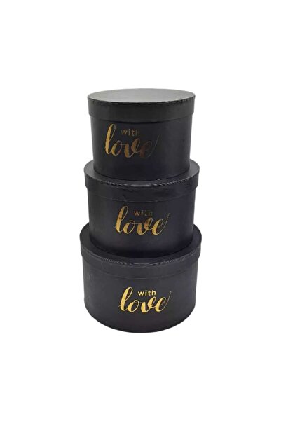 decotoys Cardboard boxes 3/set black