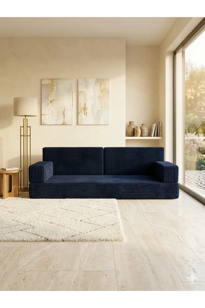 BAKIRÖZÜ HOME Premium Fitilli Kadife Kumaş, Modüler Dinlenme Koltuğu , Yer Ya...