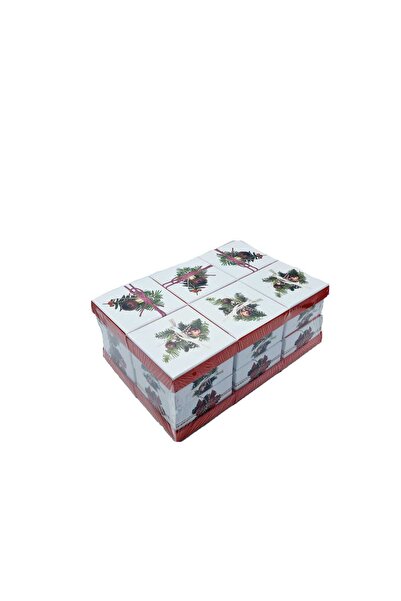 decotoys Cutii carton craciun patrate 12/set