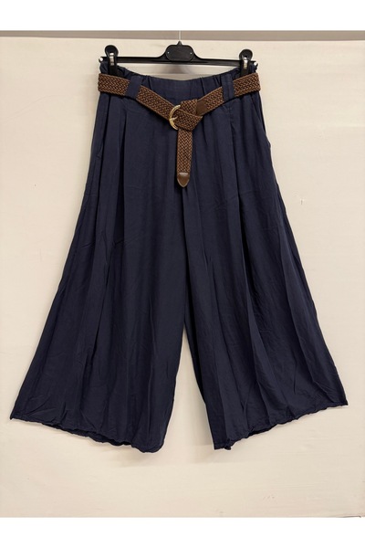 della moor Women's Navy Blue Italian Giant Wide Leg K Belt I Elastic Waist t ...