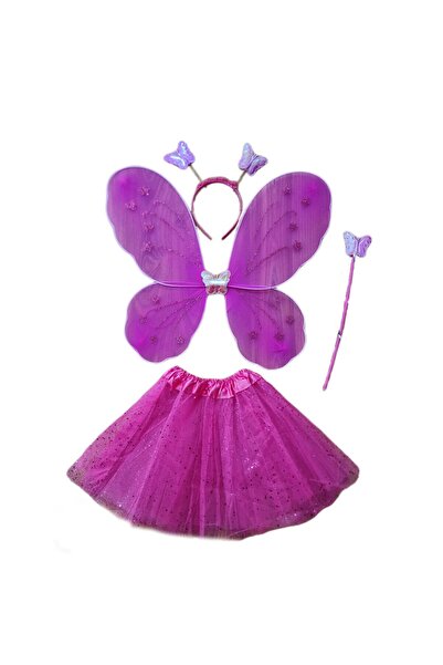 decotoys Aripi textil 4/set fuchsia fluturi