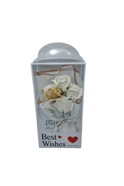 decotoys Buchet din flori naturale uscate si flori artificiale 5 trandafiri