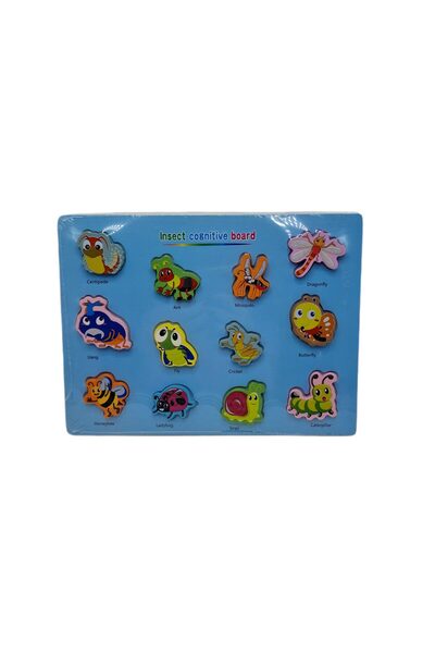 decotoys Puzzle lemn gros cu insecte