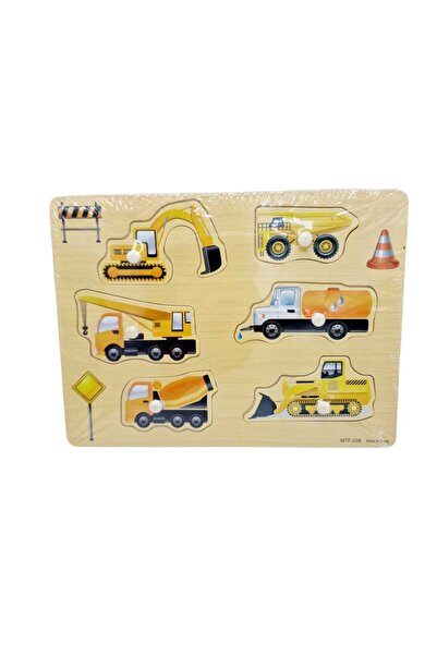 decotoys Puzzle lemn cu masini