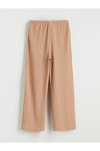 LC Waikiki Pantaloni maro pentru fete, cu talie elastică și picior larg