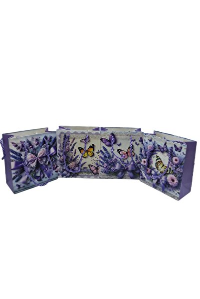 decotoys Cardboard gift bags with flowers 12/set XS