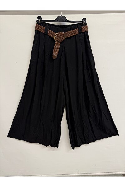 della moor Pantaloni de damă negri, italieni, cu picior larg K curea i, cu ta...
