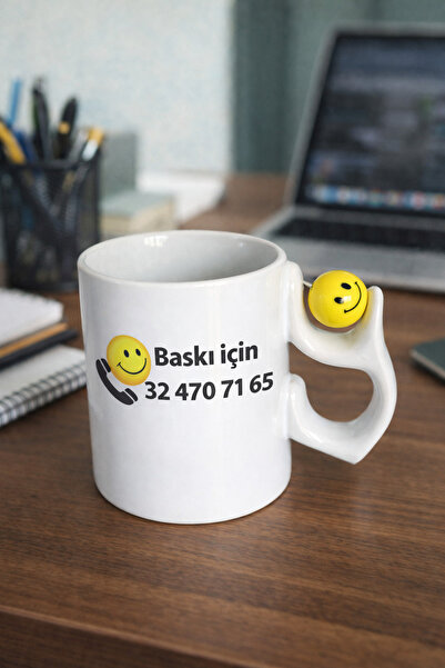 Kişiye Özel Resimli Logolu Yazılı Kupa Gülücük Top Detaylı