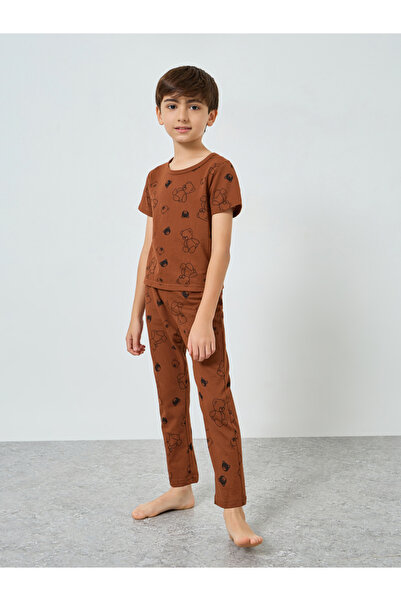 Styli Boys Teddy Print T-Shirt and Pyjama Set