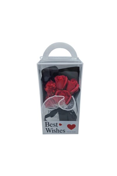 decotoys Buchet din flori naturale uscate si flori artificiale 5 trandafiri