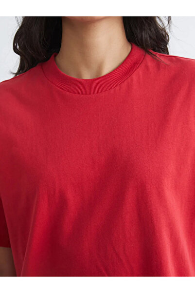 LC Waikiki Tricou roșu guler rotund pentru femei
