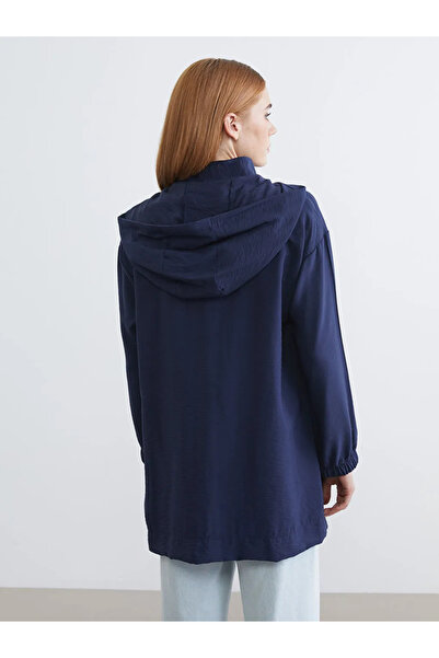 LC Waikiki Navy Blue Hooded Women's Tunic