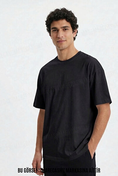 MARECASH Oversize pentru bărbați, uni, fără imprimeu tricou mâneci scurte, va...