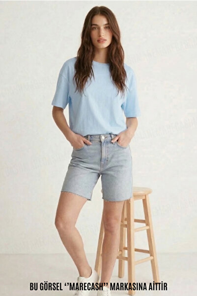 MARECASH Women's Oversize Plain Unprinted T-Shirt Short Sleeve Summer Crew Neck