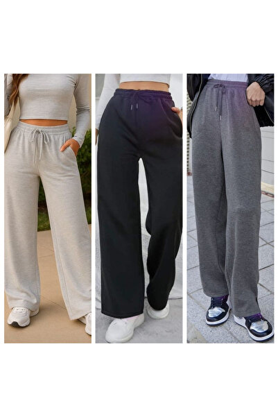 GOLSREY 3-Piece Women's Comfortable Fit Sweatpants (Regenerated Fabric)
