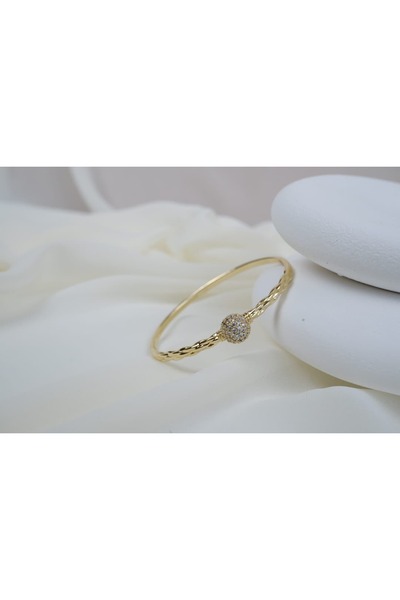 ATELİER TUĞBA KLPÇ075 مشبك ذهبي على شكل كرة مرصعة بالحجارة (قطر داخلي 6 سم)