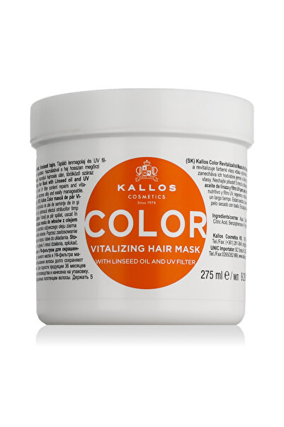 Kallos Cosmetics Маска за коса Kallos Color с ленено масло и UV филтър 275 мл
