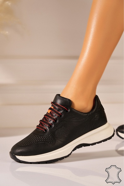 Joana Ανδρικά μαύρα Γνήσιο Δέρμα Αθλητικό παπούτσι Anvay