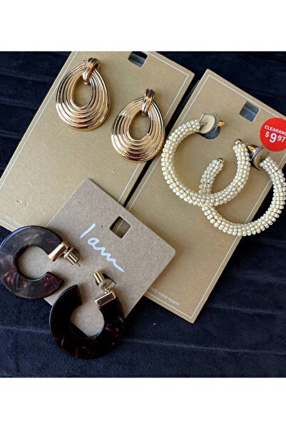 Luxiva 3 Pairs of Steel Trend Women's Earring Set Advantageous Package