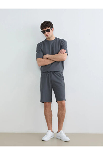 LC Waikiki Anthracite Standard Pattern Men's Shorts Pajama Set