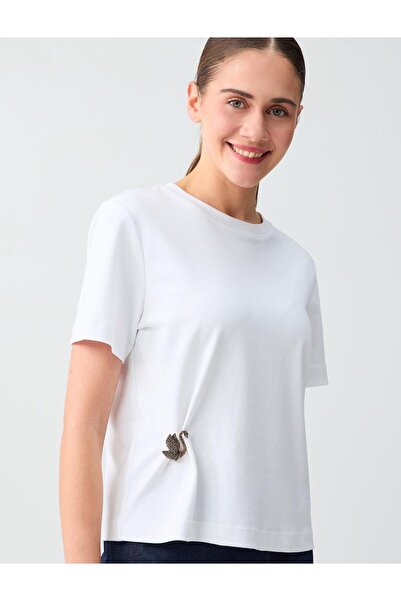 Jimmy Key Bronz Kuğu Figürlü Broş