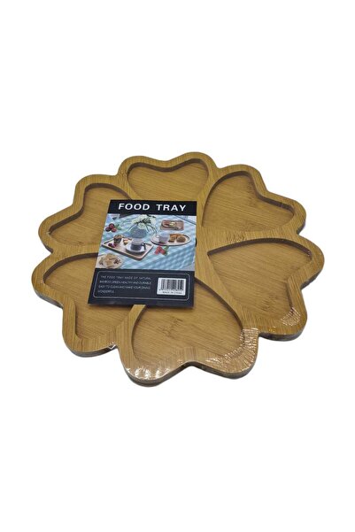 decotoys platou lemn rotund cu 6 compartimente