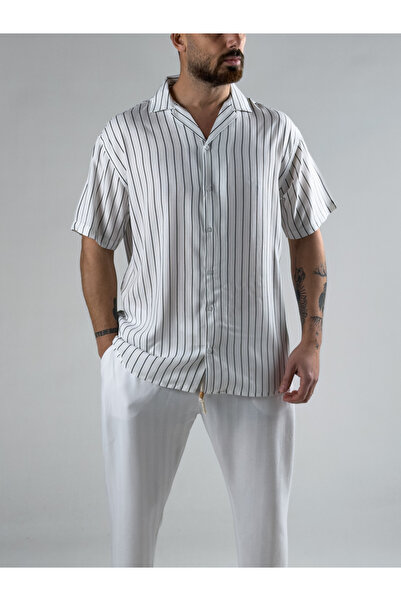 COCOPELLI White Striped Men's Shirt Coc2975