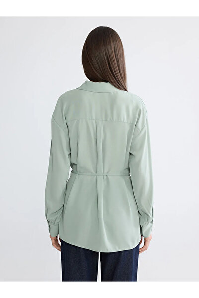LC Waikiki Green Belted Women's Shirt Tunic