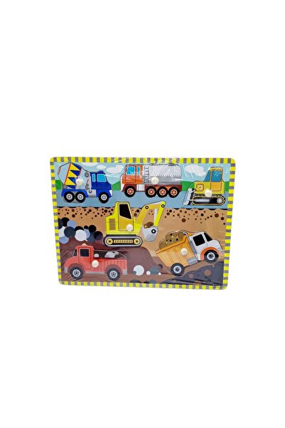 decotoys Puzzle lemn buton masini