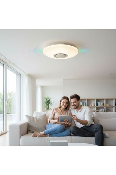 Luxera Lighting SMART LED ceiling light with music, Ø390, 30W, RGB+W