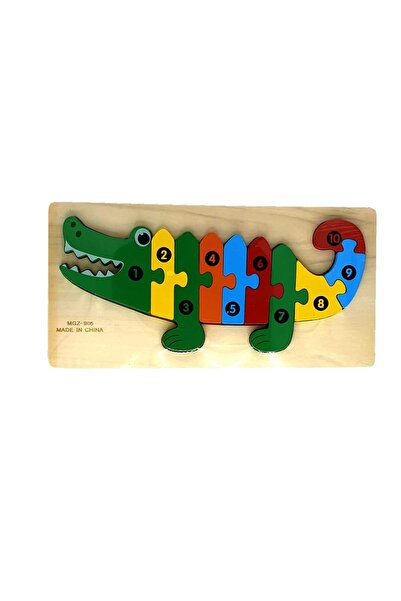decotoys Puzzle lemn crocodil 2/set