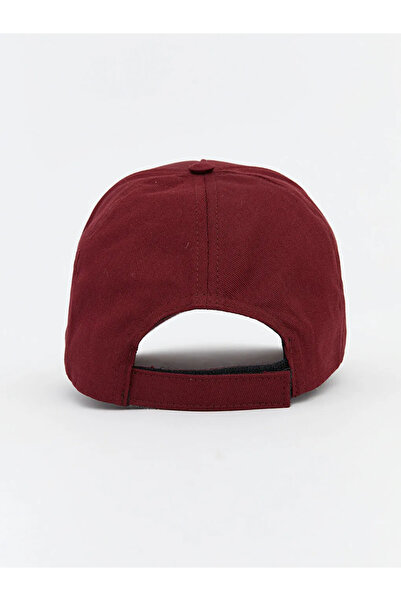 LC Waikiki Burgundy Text Embroidered Men's Cap Hat