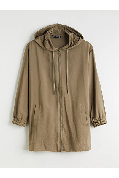 LC Waikiki Χακί με κουκούλα oversized Γυναικείο τουνίκ