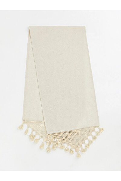 LC Waikiki Ecru Tasseled Table Runner 45X150 cm