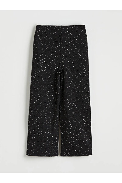 LC Waikiki Pantaloni negri pentru fete, cu talie elastică și model