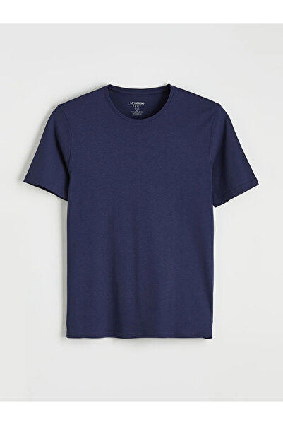 LC Waikiki Navy blue crew neck Modal men's t-shirt