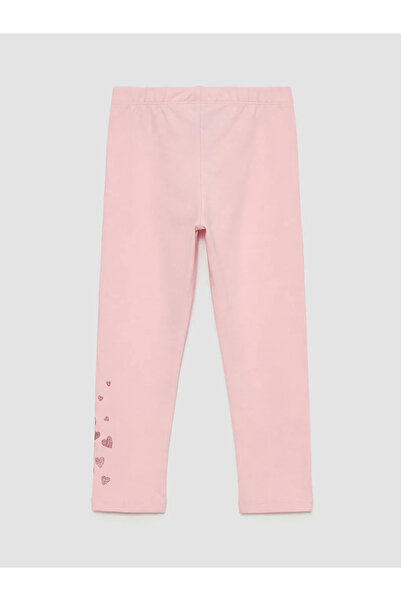 LC Waikiki Pink Heart με τύπωμα Κοριτσίστικα Καλσόν 2-τεμαχίων