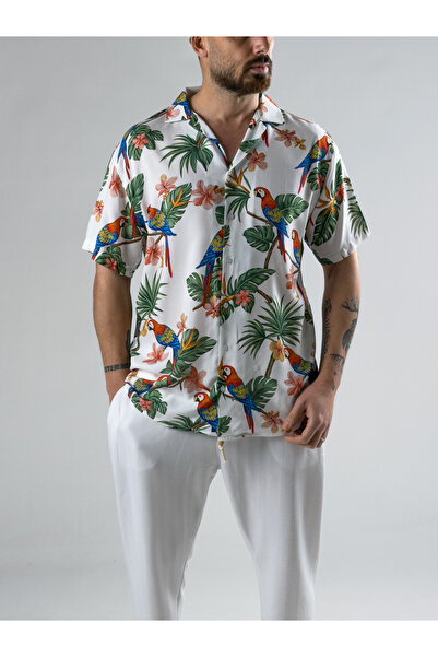 COCOPELLI Parrot Patterned Men's Shirt Coc2977