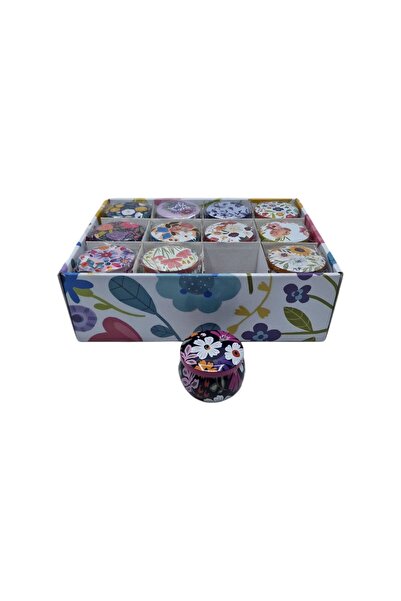decotoys Metal boxes 24/set with flowers