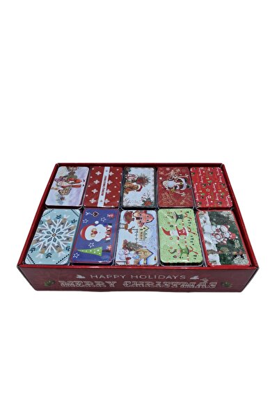 decotoys Cutii din metal pentru Craciun 20/set, 11.5cm x H 4 cm