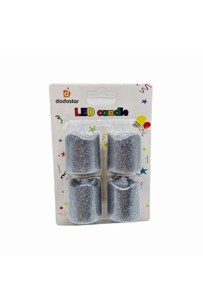 decotoys Lumanari led 4/set argintii