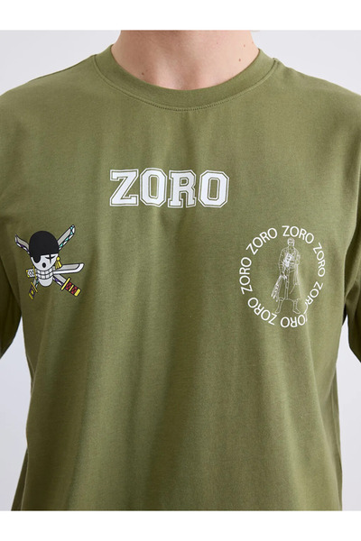 LC Waikiki Ανδρικό μπλουζάκι Khaki Crew Neck με τύπωμα