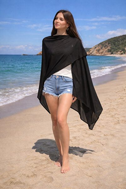 laviyonsa Cotton Piece Shawl Cape Model & Pareo