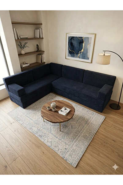 BAKIRÖZÜ HOME Premium Kadife Kumaş, Konforlu Yer Kanepesi ,Modüler Şark Köşes...